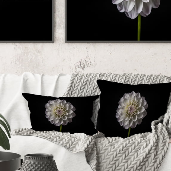 Designart 16" x 16" Black Polyester Throw Pillow