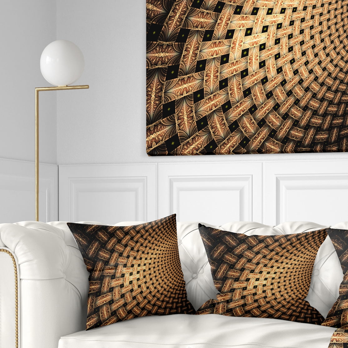 Designart 16" x 16" Black Polyester Throw Pillow