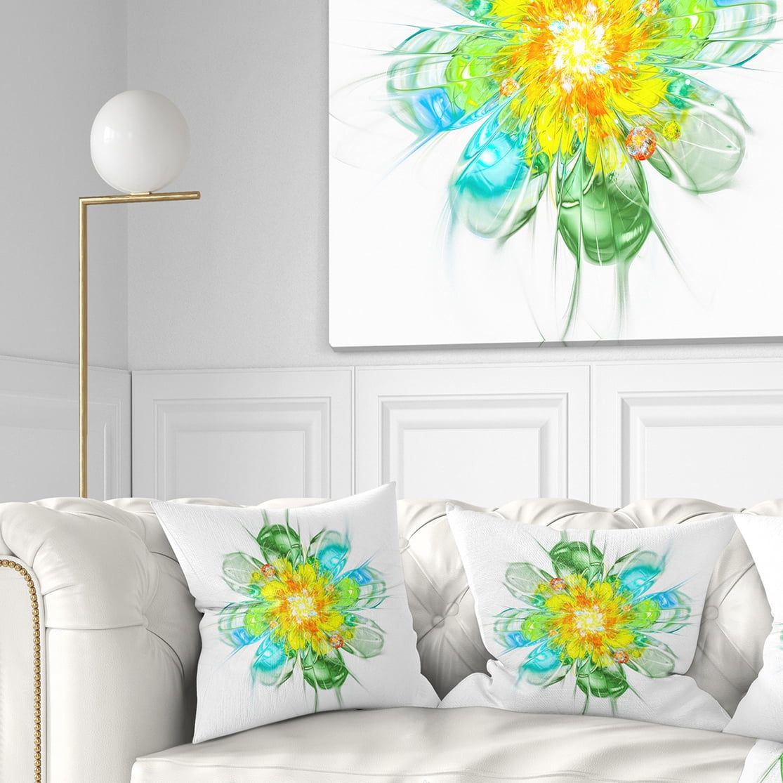Designart 16" x 16" Blue Polyester Throw Pillow