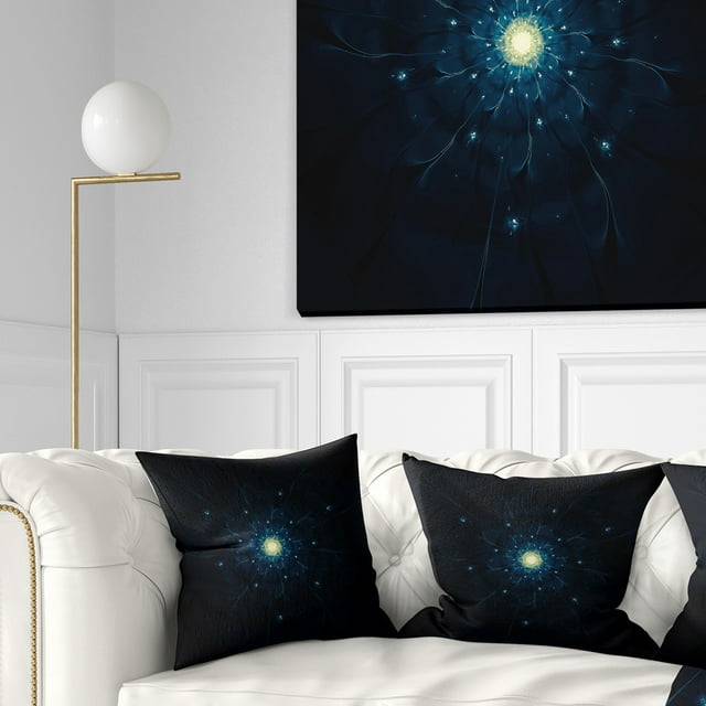 Designart 16" x 16" Blue Polyester Throw Pillow