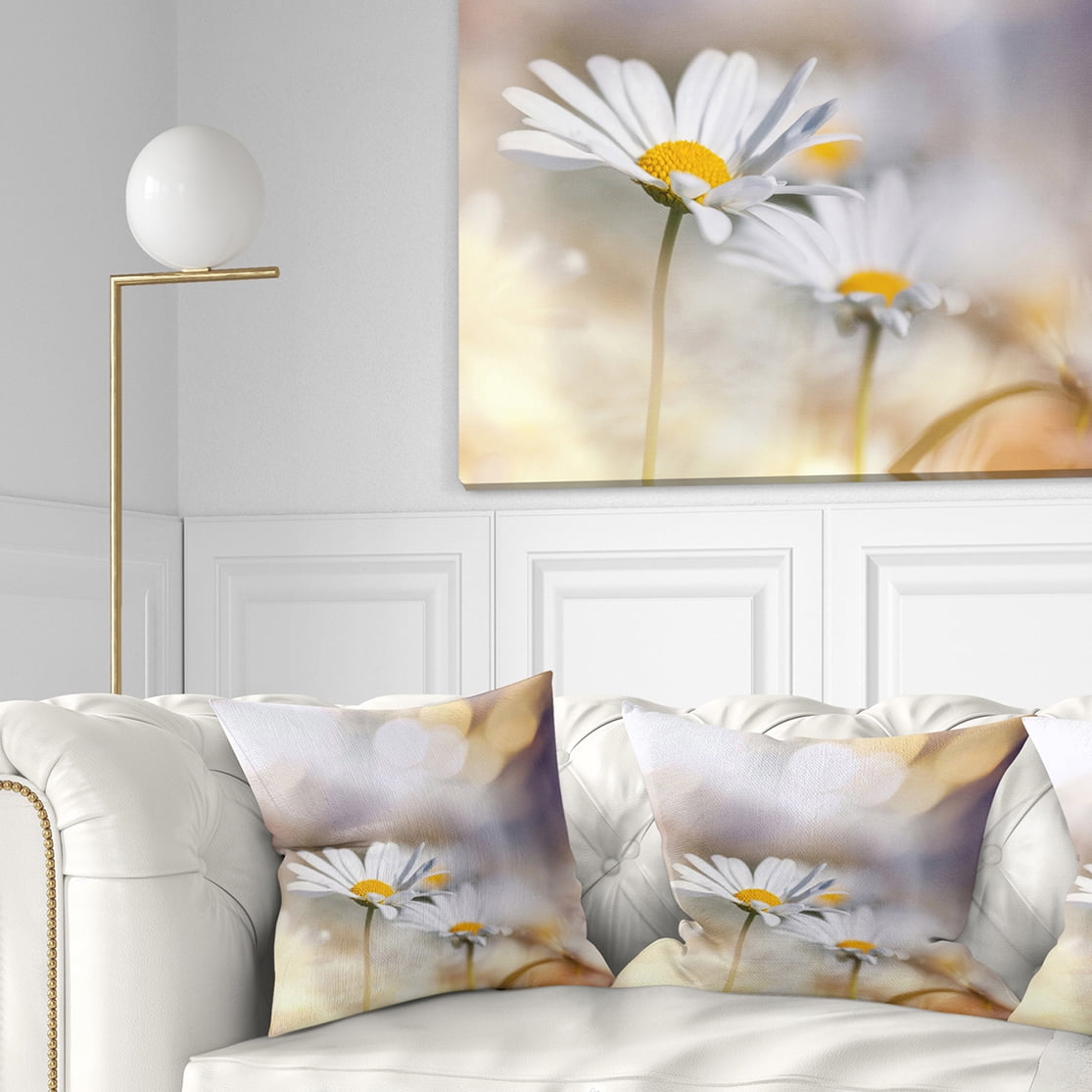 Designart 16" x 16" Blue Polyester Throw Pillow