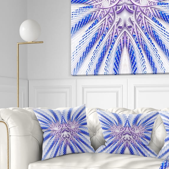 Designart 16" x 16" Blue Polyester Throw Pillow