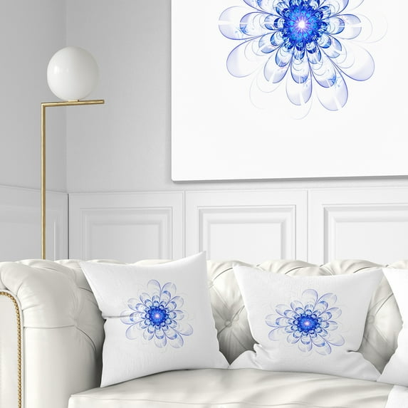Designart 16" x 16" Blue Polyester Throw Pillow