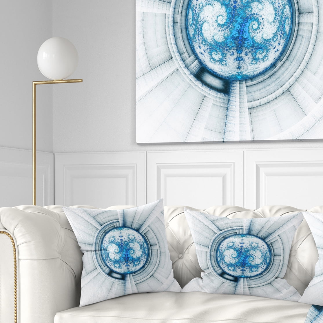 Designart 16" x 16" Blue Polyester Throw Pillow