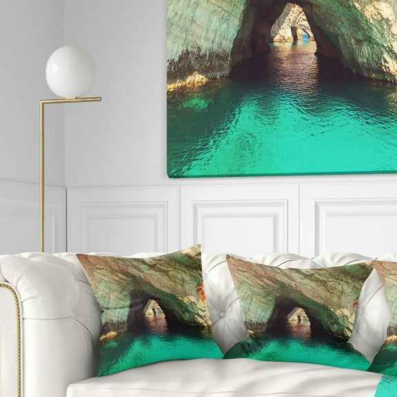 Designart 16" x 16" Brown Polyester Throw Pillow