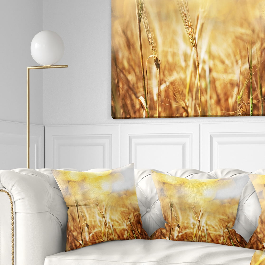 Designart 16" x 16" Brown Polyester Throw Pillow