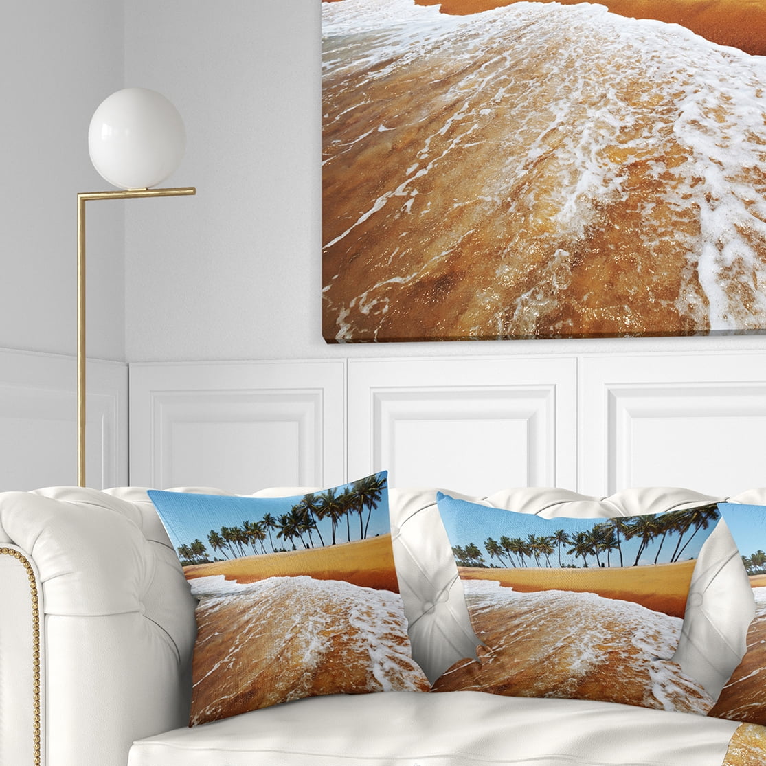 Designart 16" x 16" Brown Polyester Throw Pillow