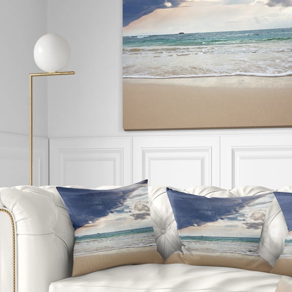 Designart 16" x 16" Brown Polyester Throw Pillow