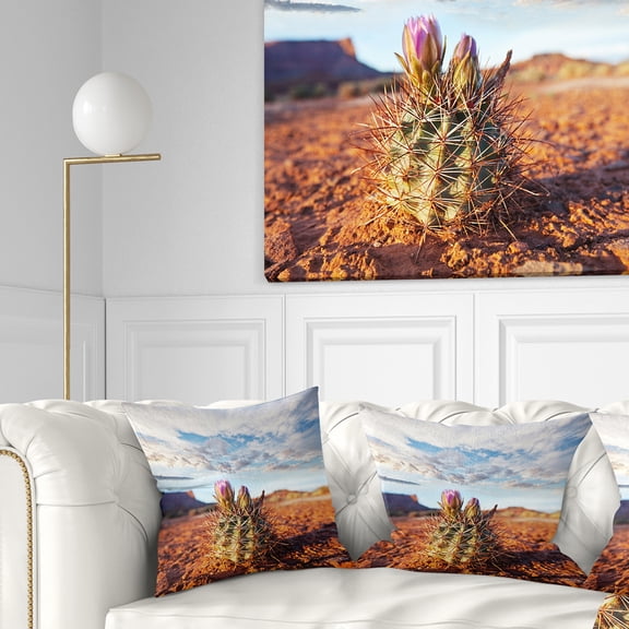 Designart 16" x 16" Brown Polyester Throw Pillow