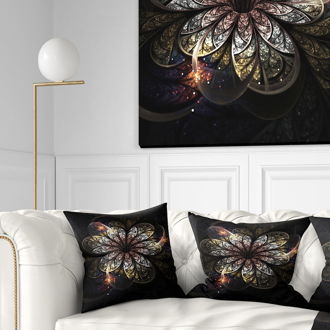 Designart 16" x 16" Gold Polyester Throw Pillow