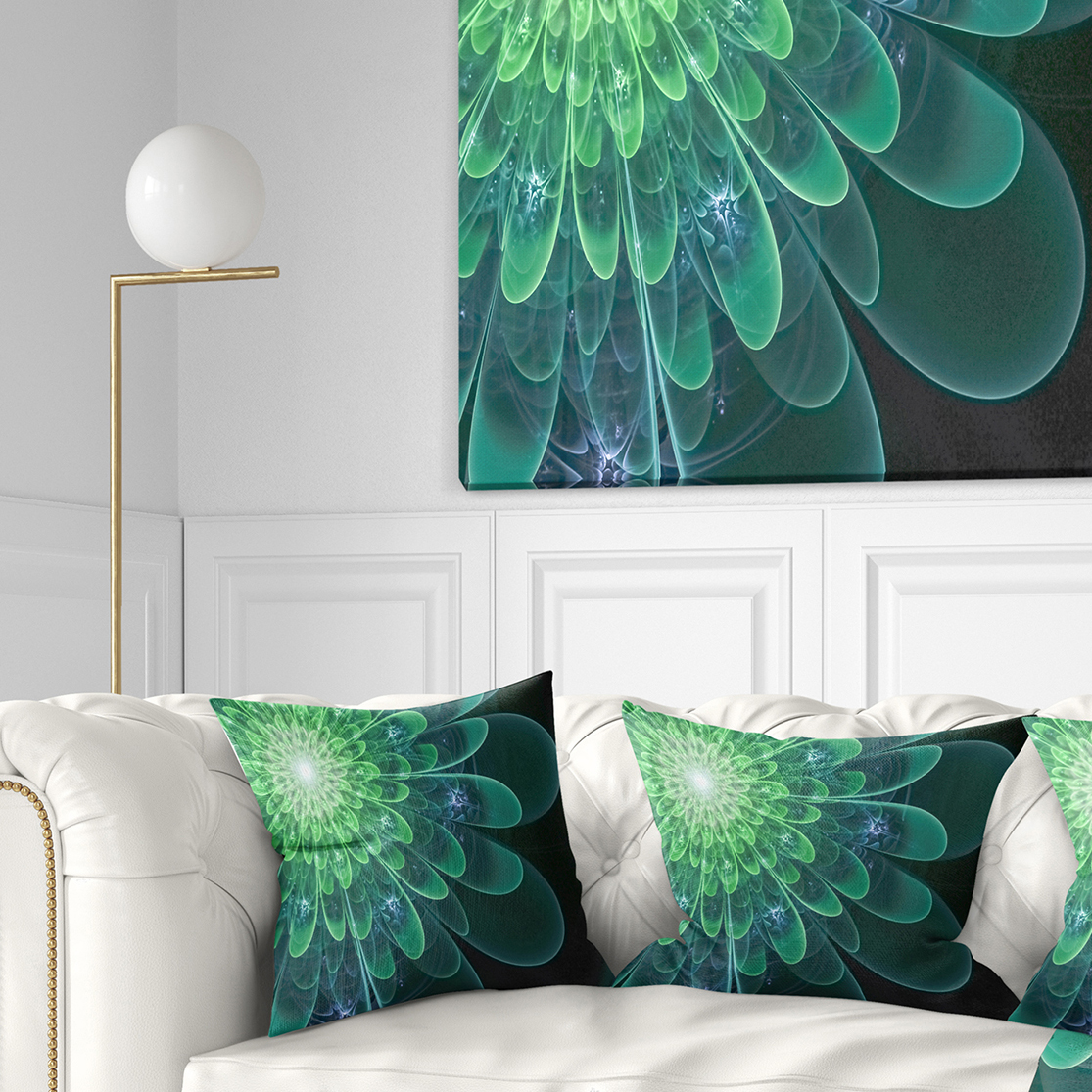 Designart 16" x 16" Green Polyester Throw Pillow