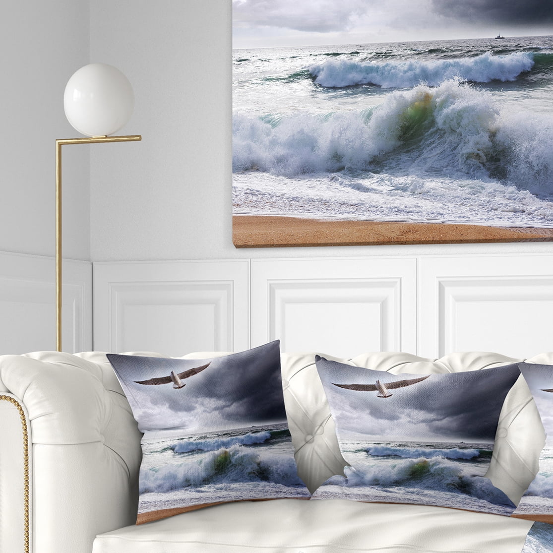 Designart 16" x 16" Multi-color Polyester Throw Pillow