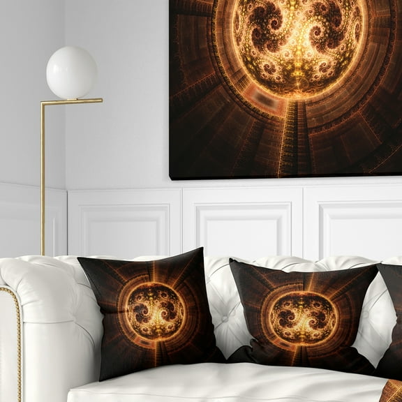 Designart 16" x 16" Orange Polyester Throw Pillow