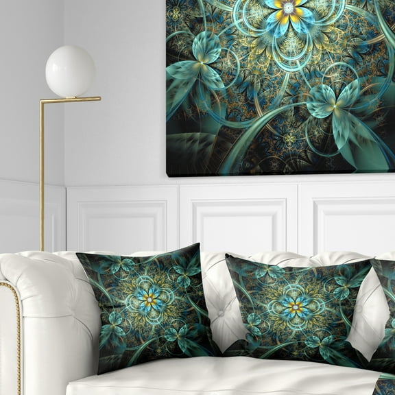 Designart 16" x 16" Orange Polyester Throw Pillow