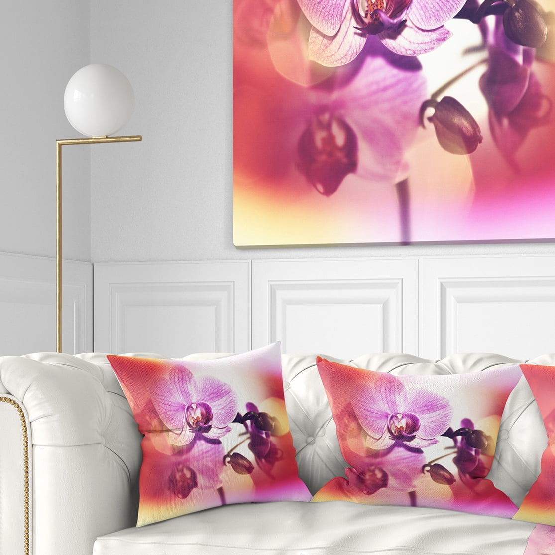 Designart 16" x 16" Pink Polyester Throw Pillow