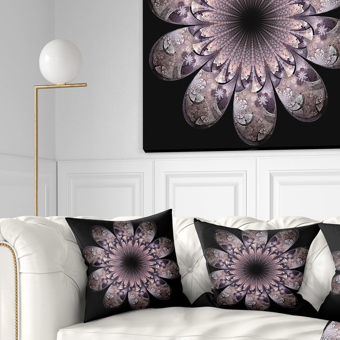 Designart 16" x 16" Pink Polyester Throw Pillow