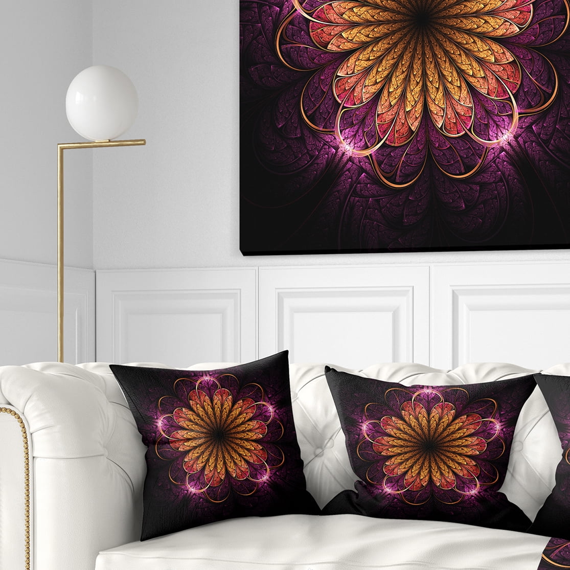 Designart 16" x 16" Purple Polyester Throw Pillow