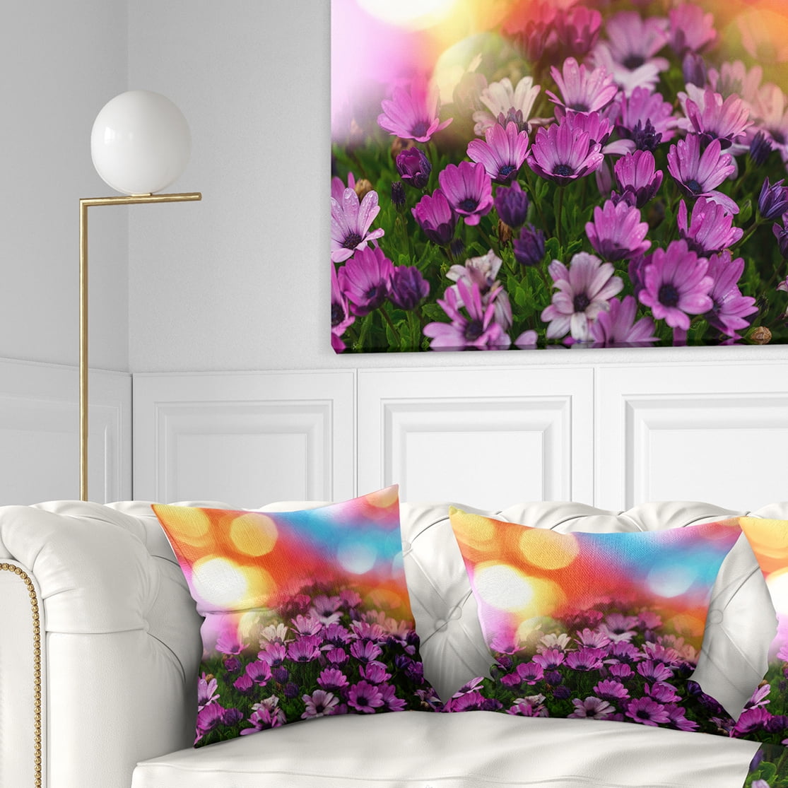 Designart 16" x 16" Purple Polyester Throw Pillow