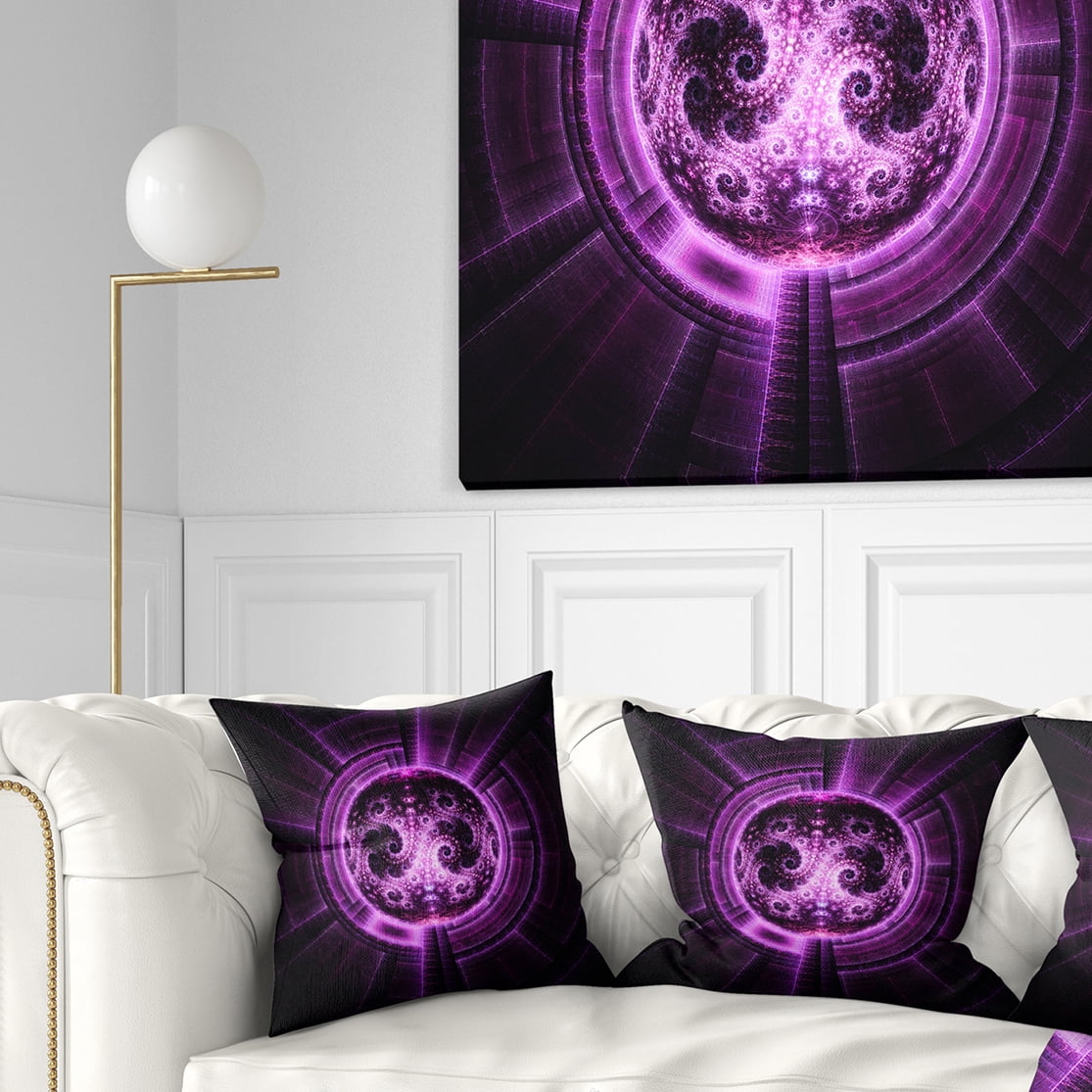 Designart 16" x 16" Purple Polyester Throw Pillow