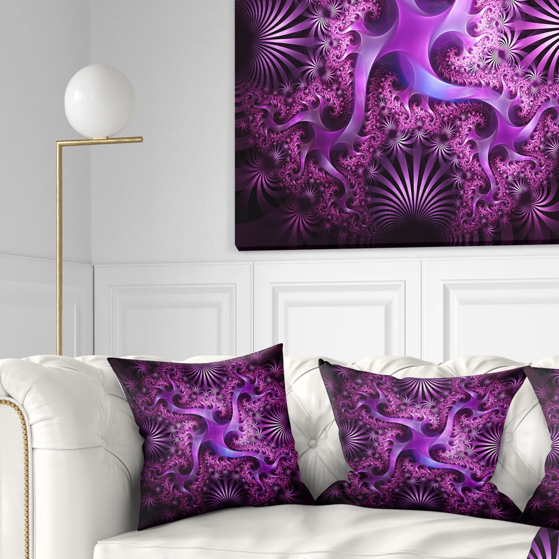 Designart 16" x 16" Purple Polyester Throw Pillow