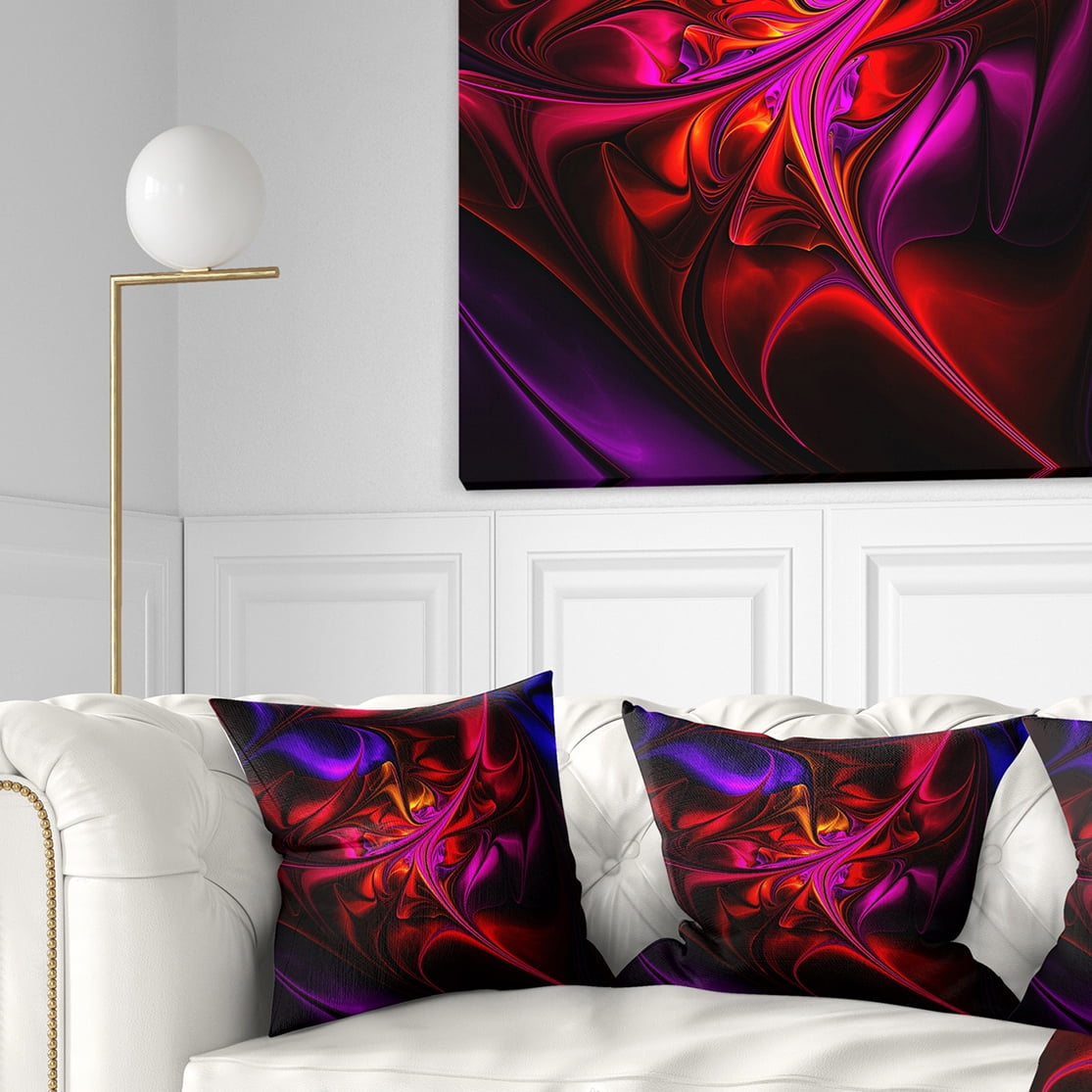 Designart 16" x 16" Red Polyester Throw Pillow