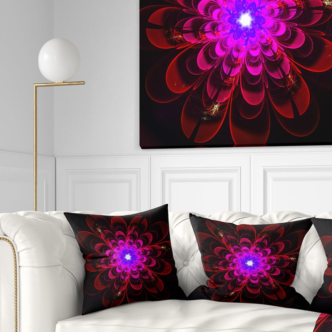 Designart 16" x 16" Red Polyester Throw Pillow