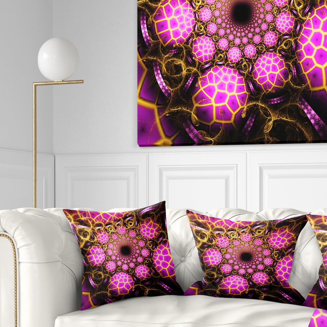 Designart 18" x 18" Abstract Purple Polyester Throw Pillow