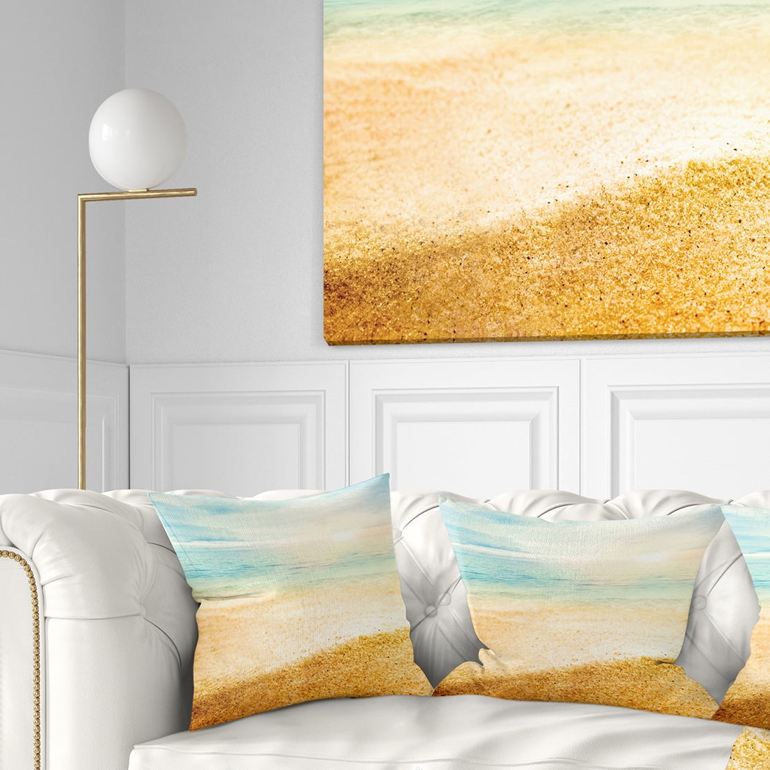 Designart 18" x 18" Beige Polyester Throw Pillow