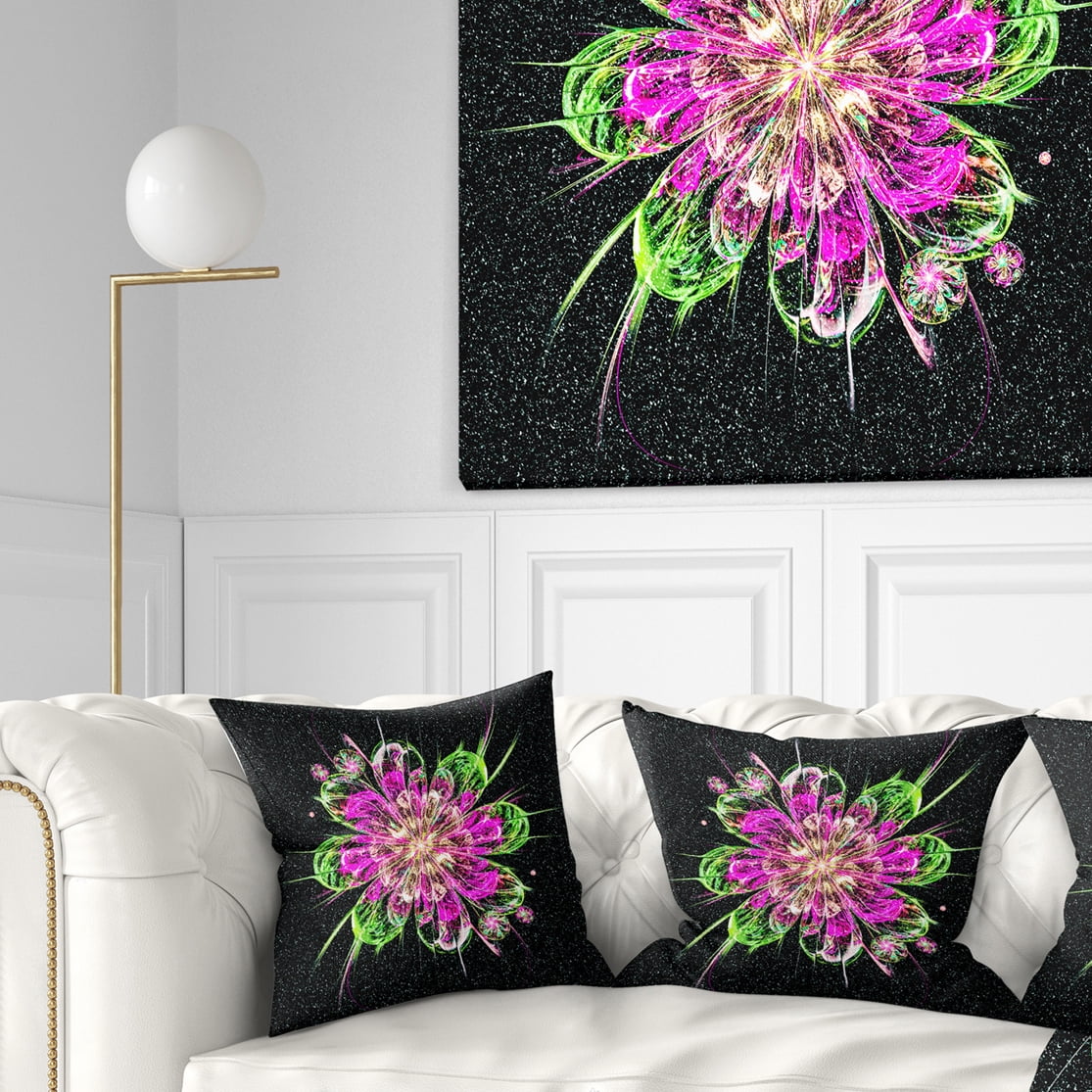 Designart 18" x 18" Black Polyester Throw Pillow