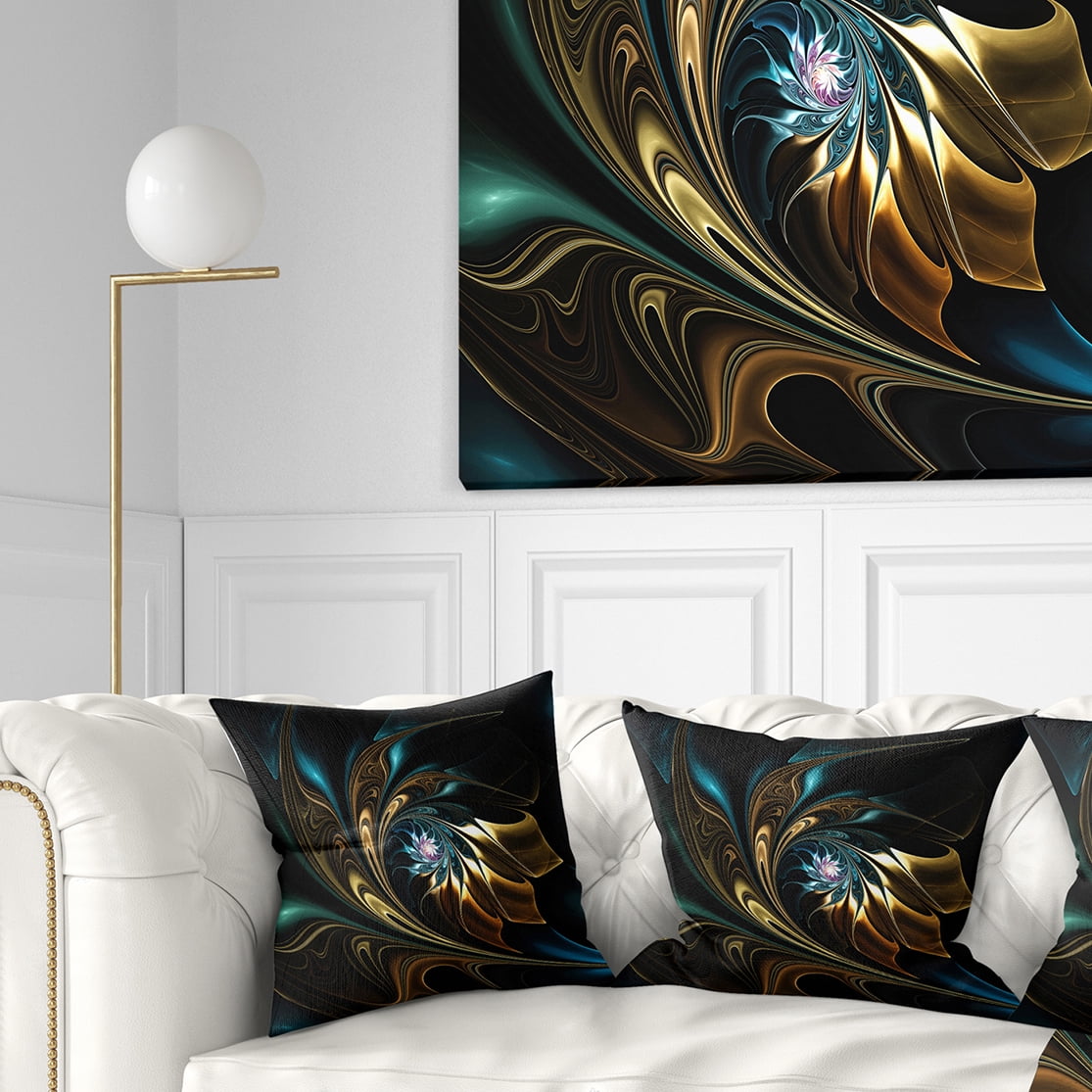 Designart 18" x 18" Blue Polyester Throw Pillow