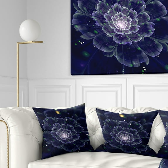 Designart 18" x 18" Blue Polyester Throw Pillow