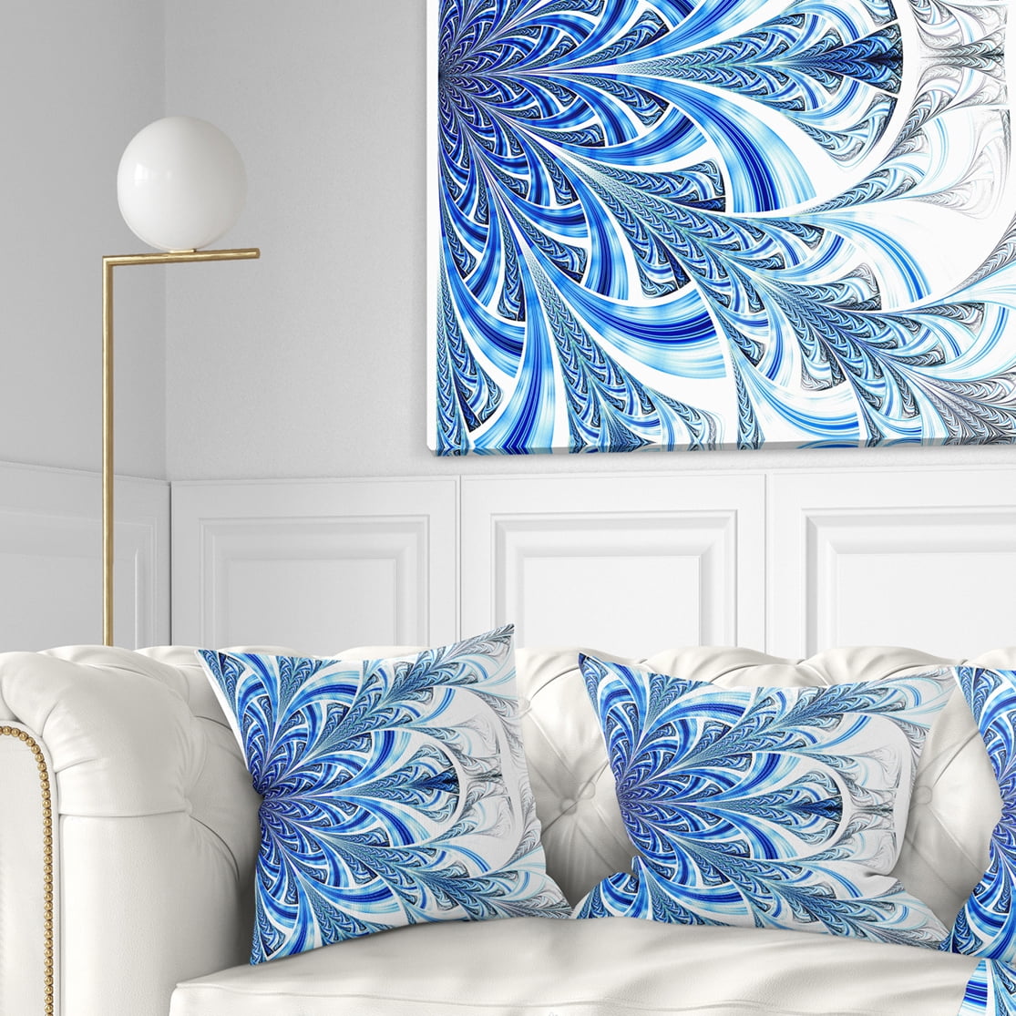Designart 18" x 18" Blue Polyester Throw Pillow