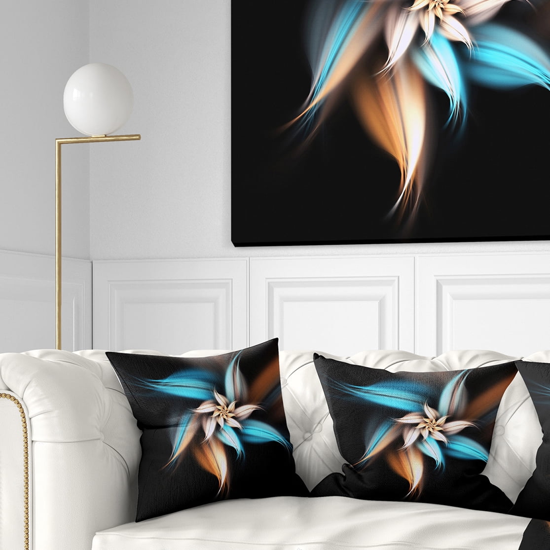 Designart 18" x 18" Blue Polyester Throw Pillow