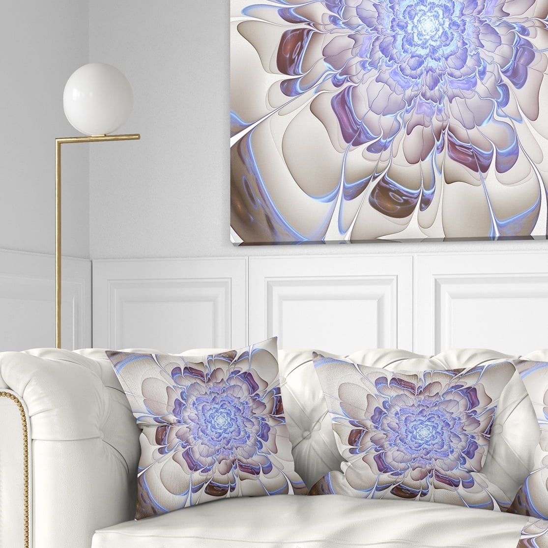 Designart 18" x 18" Blue Polyester Throw Pillow