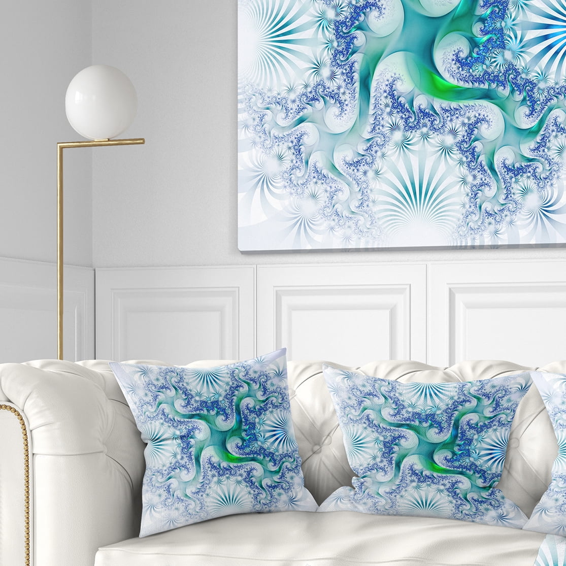 Designart 18" x 18" Blue Polyester Throw Pillow