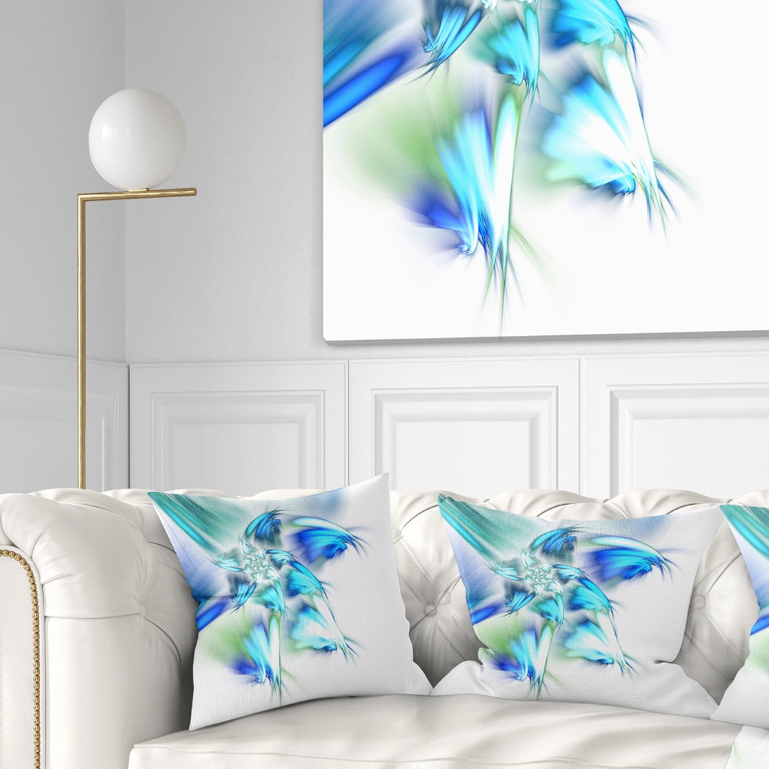 Designart 18" x 18" Blue Polyester Throw Pillow