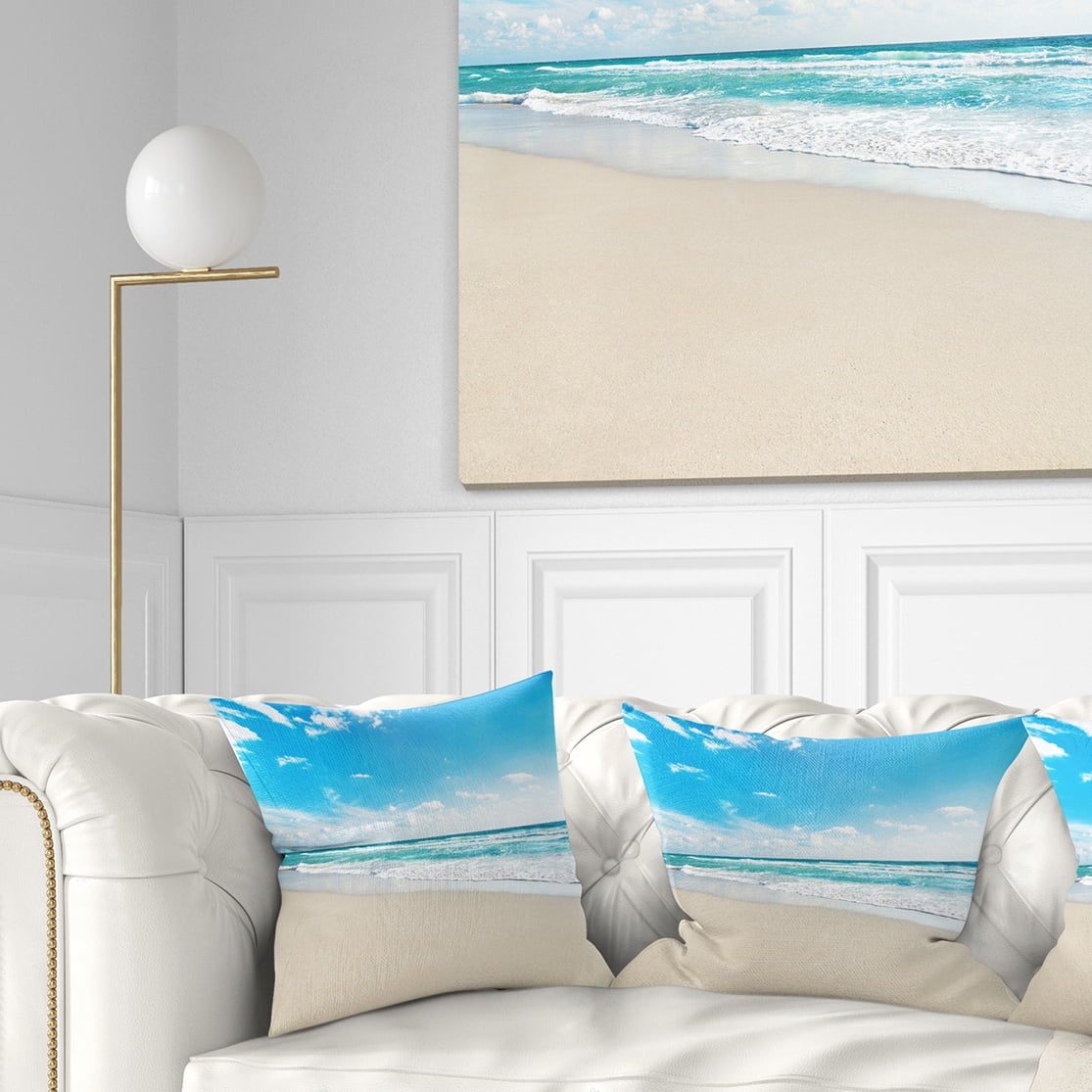 Designart 18" x 18" Blue Polyester Throw Pillow
