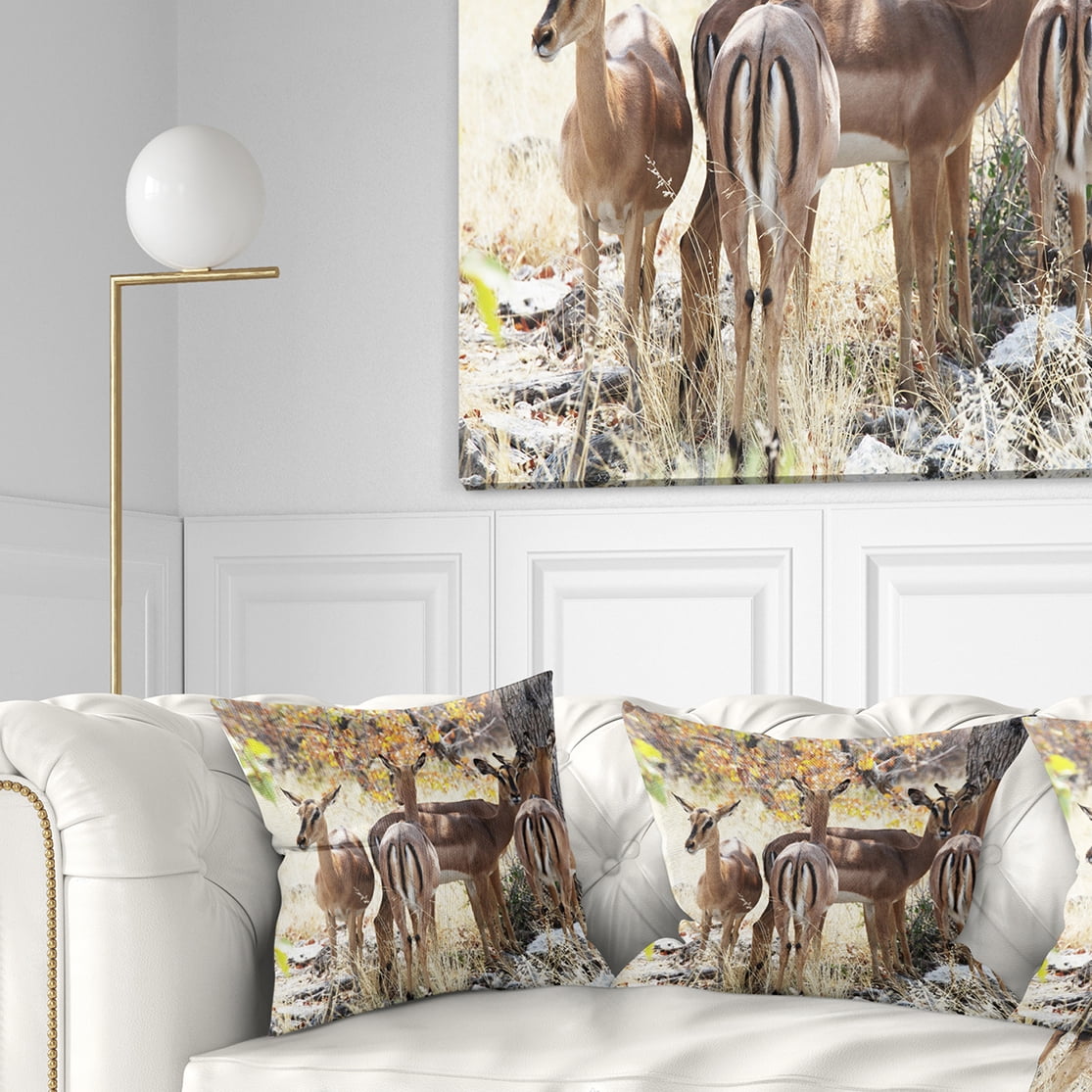 Designart 18" x 18" Brown Polyester Throw Pillow