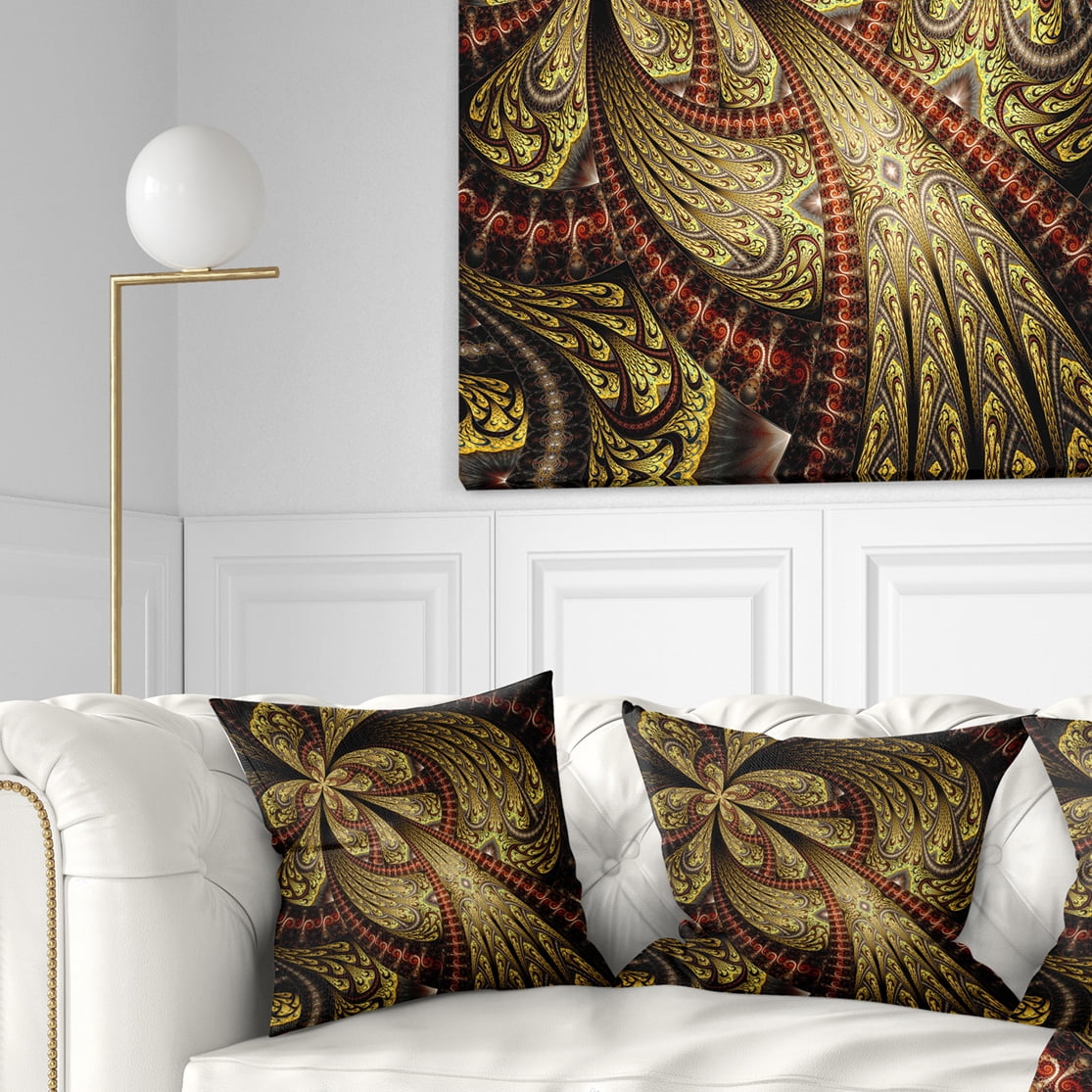 Designart 18" x 18" Contemporary, Modern Black Polyester Throw Pillow