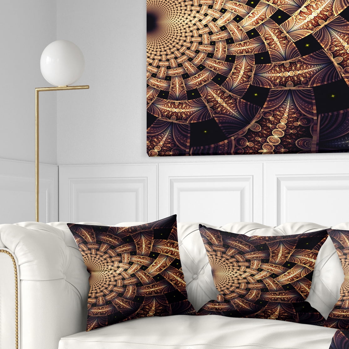 Designart 18" x 18" Contemporary, Modern Black Polyester Throw Pillow