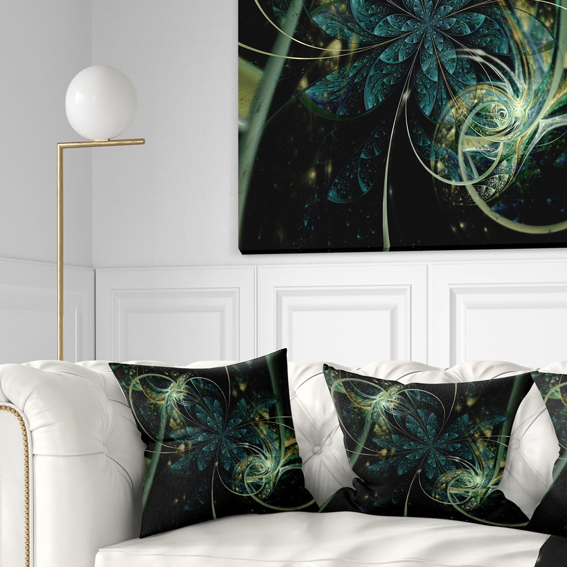 Designart 18" x 18" Green Polyester Throw Pillow
