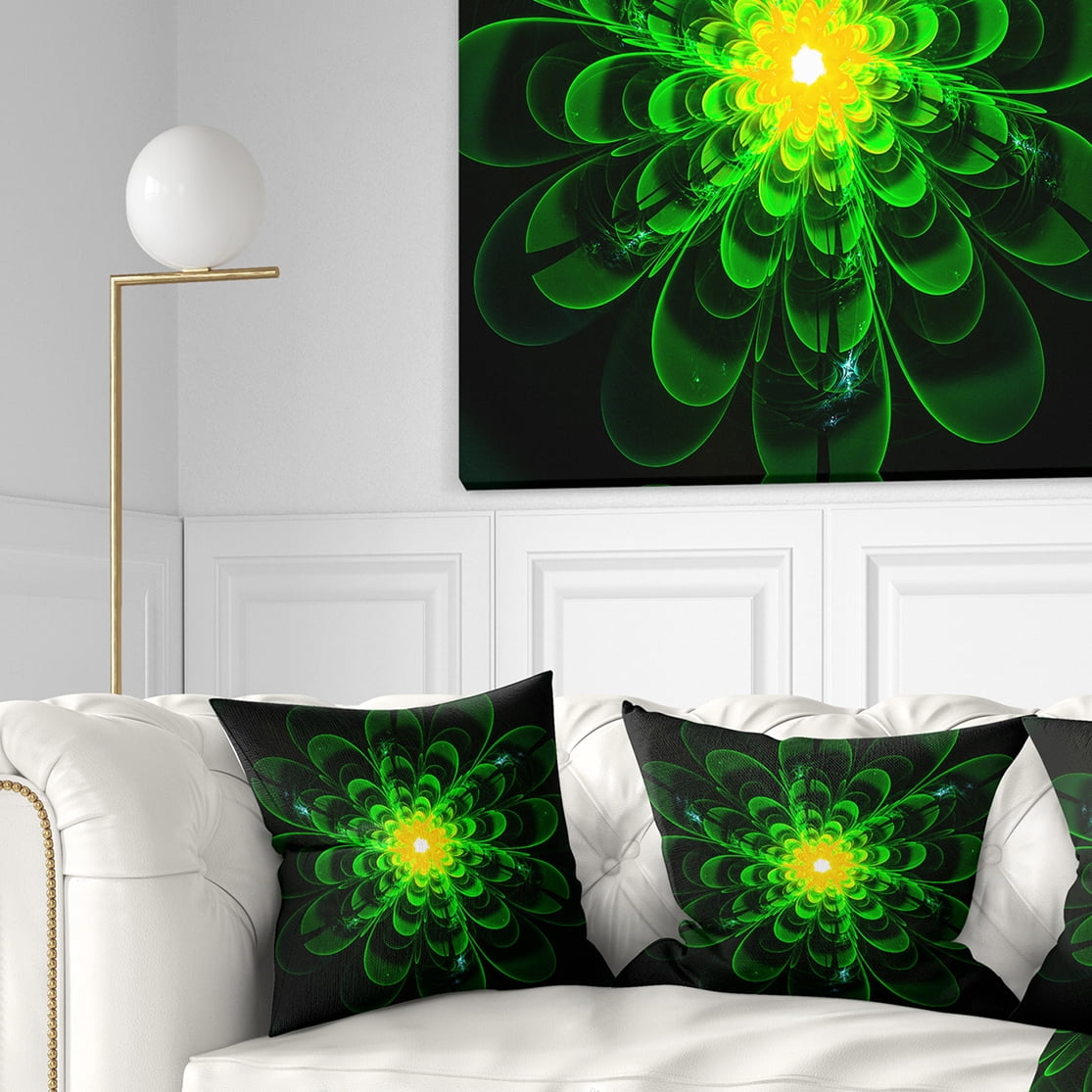 Designart 18" x 18" Green Polyester Throw Pillow