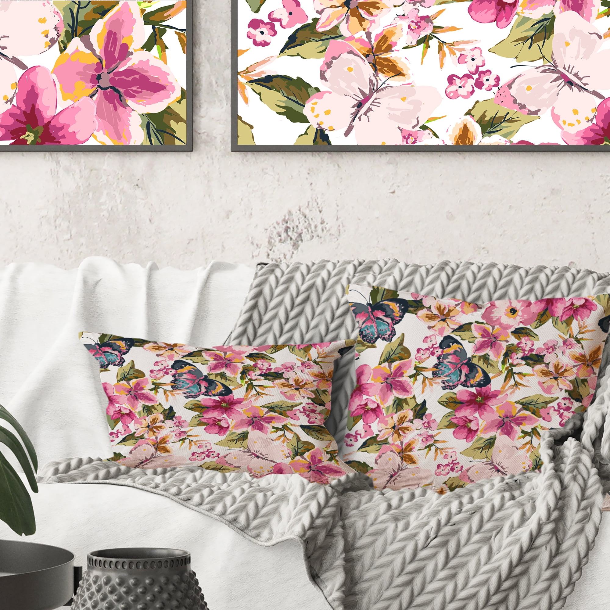 Designart 18" x 18" Multi-color Polyester Throw Pillow