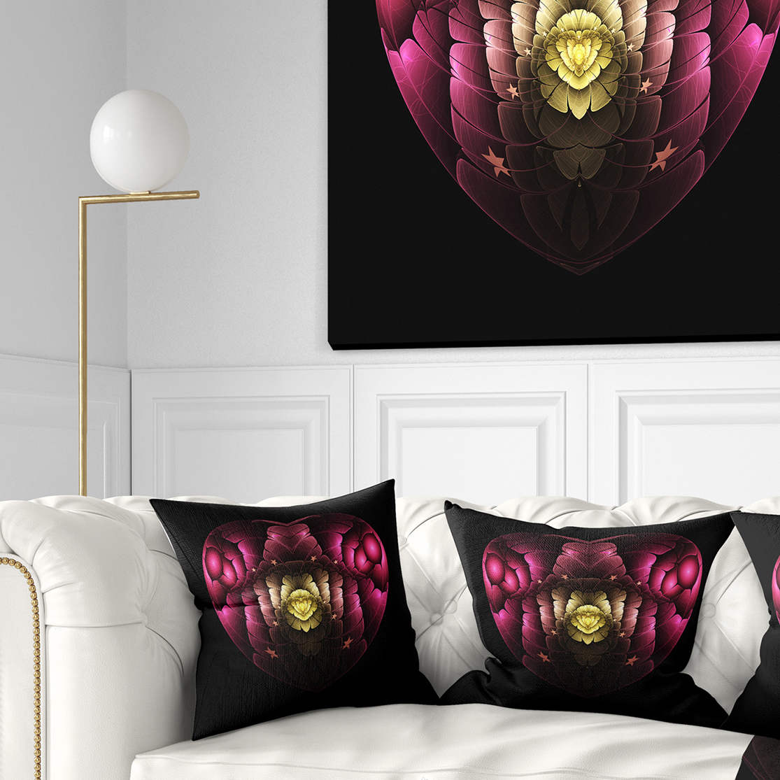 Designart 18" x 18" Pink Polyester Throw Pillow