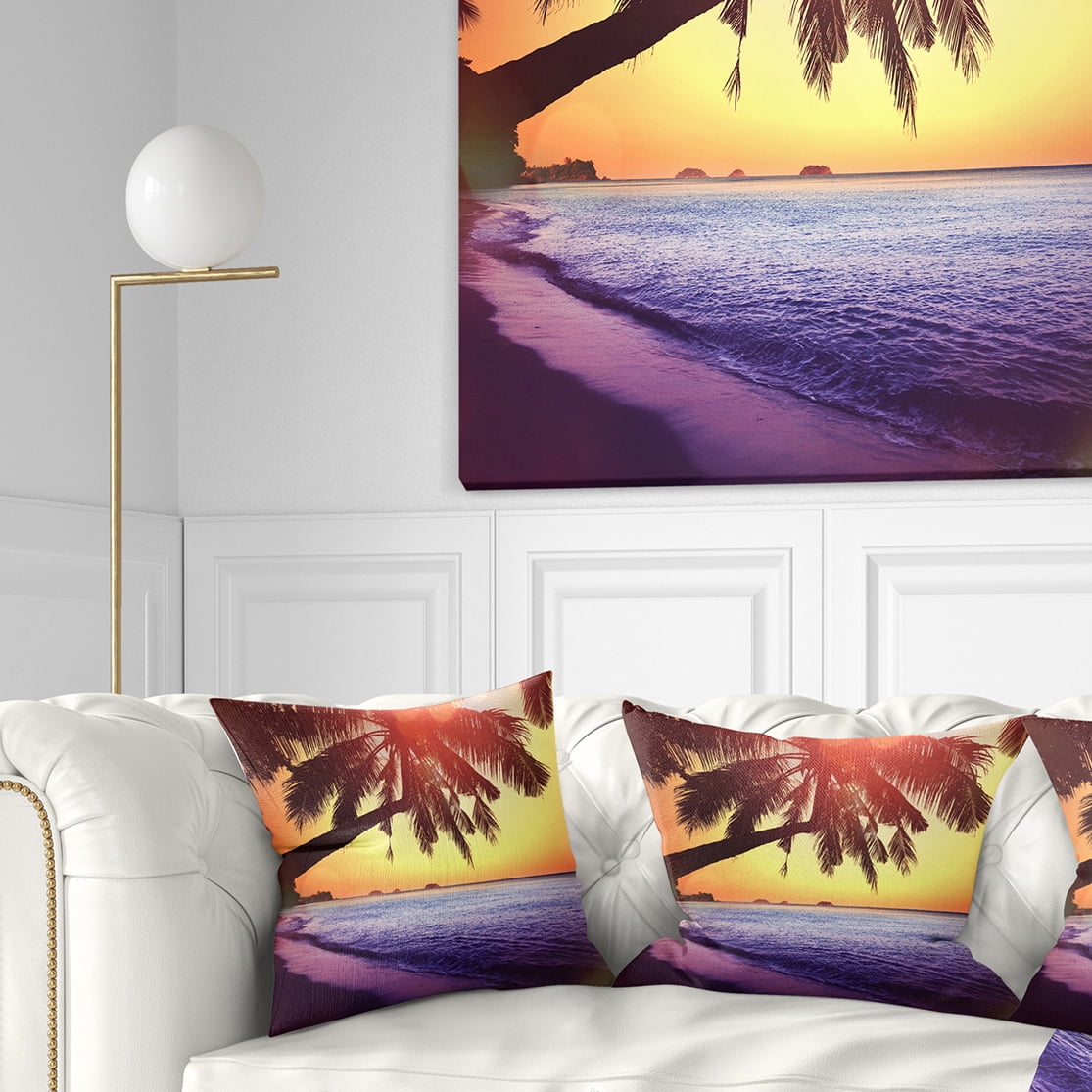 Designart 18" x 18" Purple Polyester Throw Pillow