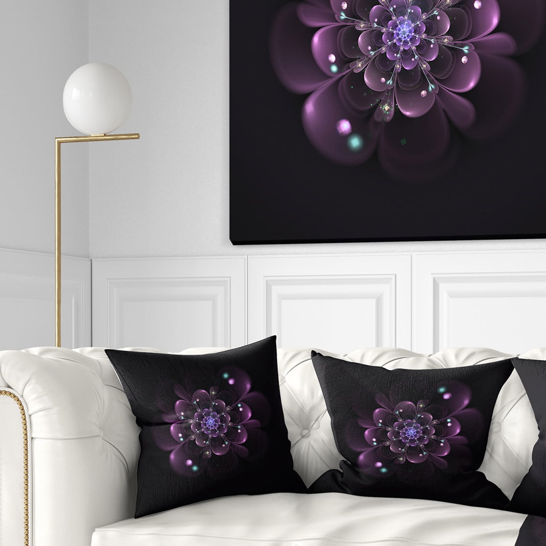Designart 18" x 18" Purple Polyester Throw Pillow