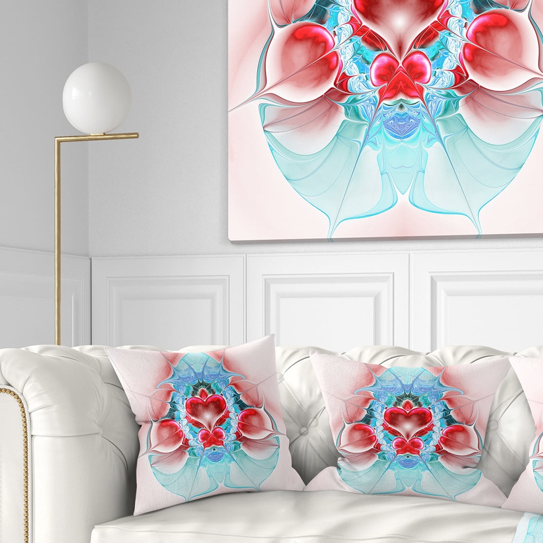 Designart 18" x 18" Red Polyester Throw Pillow