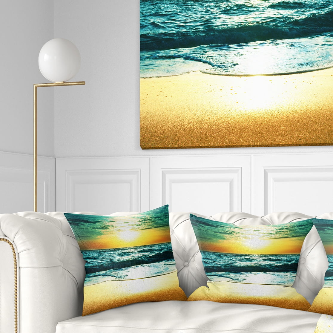 Designart 18" x 18" Sea & Shore Polyester Throw Pillow