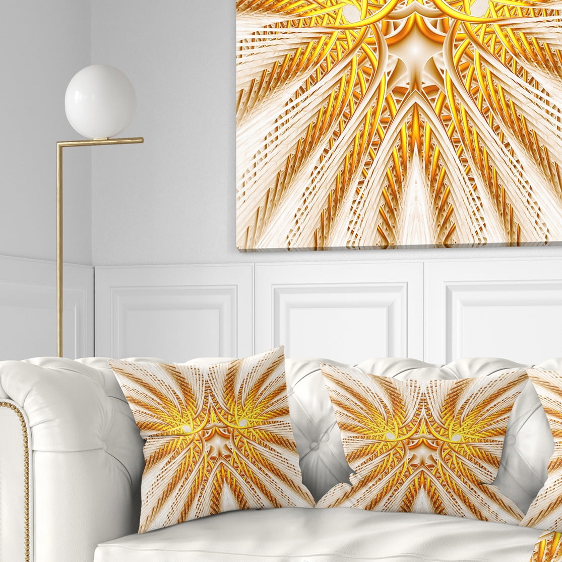 Designart 18" x 18" Yellow Polyester Throw Pillow