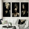 thumbnail image 1 of Designart "1920s Vintage Retro Glamour Woman Portrait V" Woman Fashion Photography Framed Wall Art Set Of 3 - Black Glam Frame Gallery Wall Set For Home Decor, 1 of 6